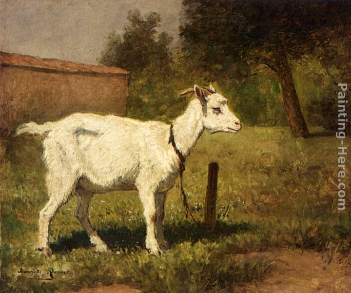 Henriette Ronner-Knip A Goat In A Meadow